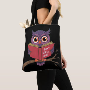 Owl Reading Tote Bag