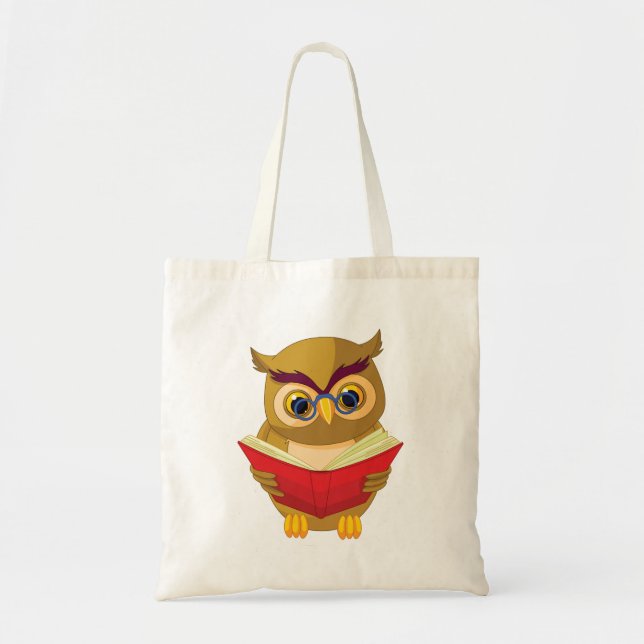 Owl Reading Tote Bag (Front)
