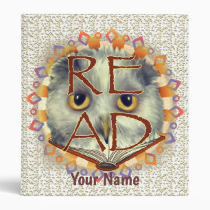 Owl Reads Reading Teacher 3 Ring Binder
