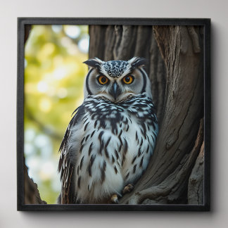 Owl Resting in Tree Peel And Stick Photo Tile
