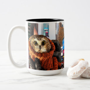 Owl, Rockefeller, 2-sided, Two-Tone Coffee Mug