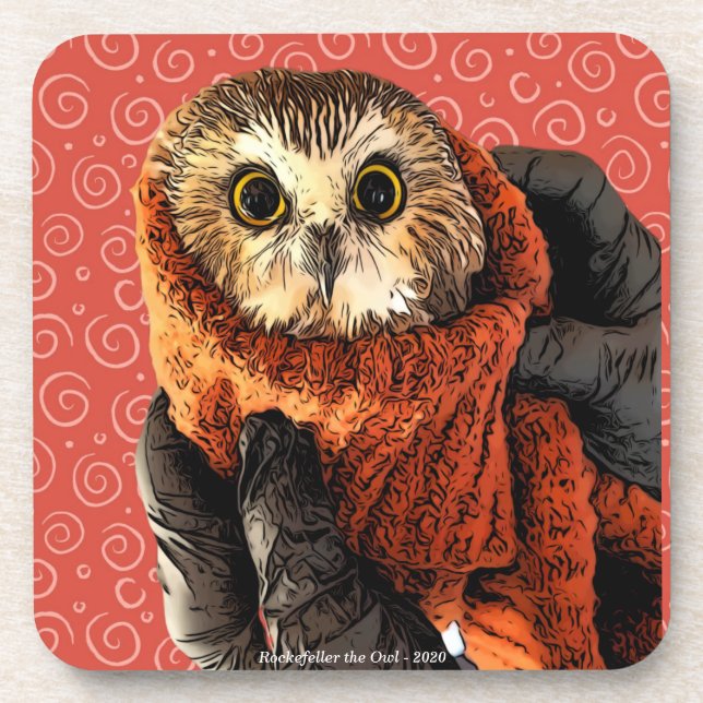 Owl, Rockefeller, Beverage Coaster (Front)