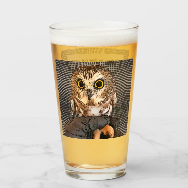Owl, Rockefeller, quote, 2-sided, Glass (Front Filled)