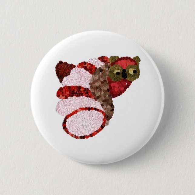 Owl Round Badge Pinback Button (Front)