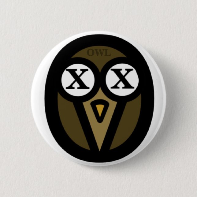 Owl Round Button (Front)