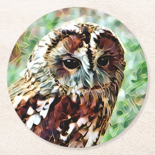 OWL ROUND PAPER COASTER