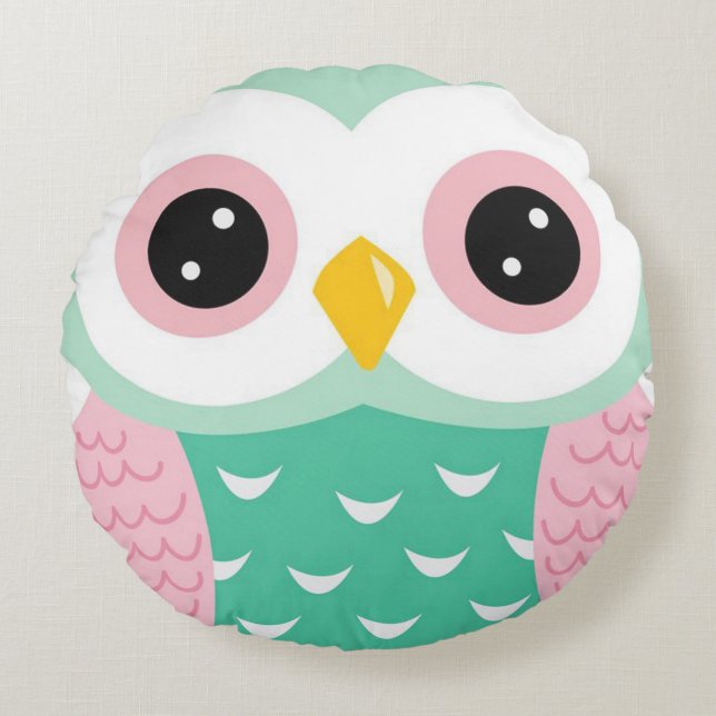 Owl Round Pillow (Front)