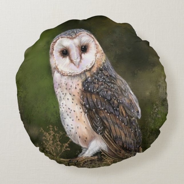 Owl Round Pillow (Back)