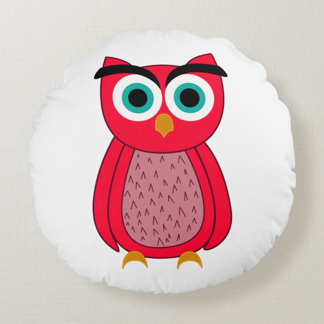 Owl Round Pillow (Front)