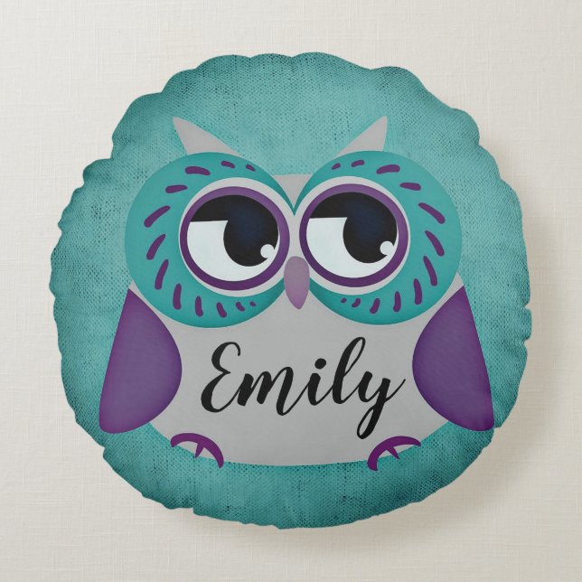 Owl Round Pillow (Front)