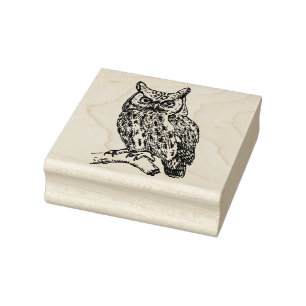 Owl Rubber Stamp
