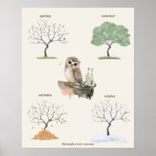 Owl Seasons Poster