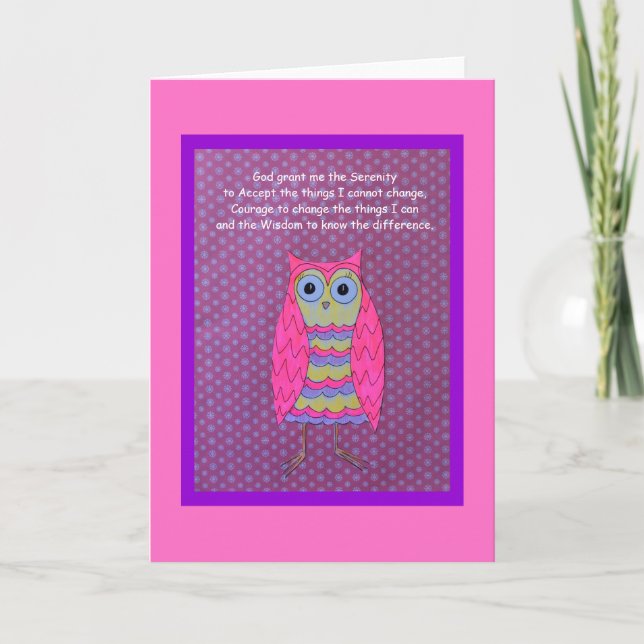 Owl Serenity prayer 2 Card (Front)