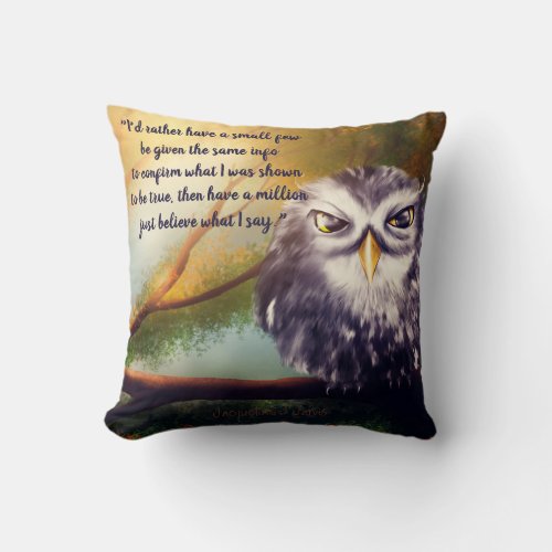 Owl Seven Wise Throw Pillow