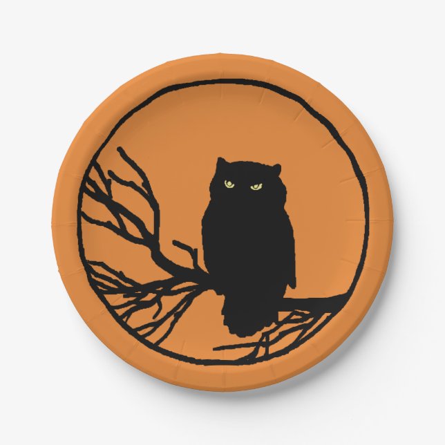 Owl Silhouette Paper Plates (Front)