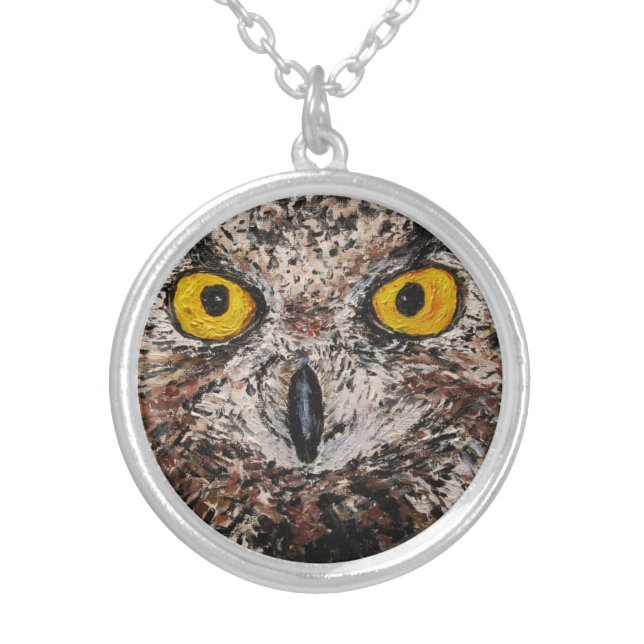 Owl Silver Plated Necklace (Front)