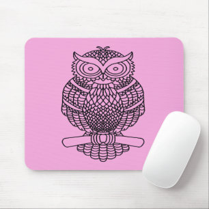 Owl (single pink) - Mouse Pad