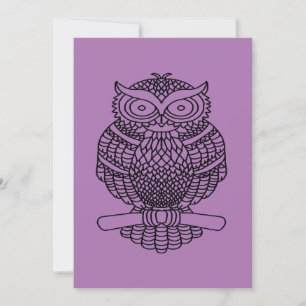 Owl (single purple) - Greeting Card
