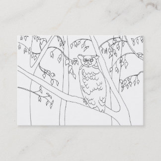 Owl Sitting in a Tree Coloring Business Cards