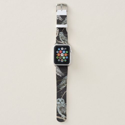 owl sitting on a branch apple watch band