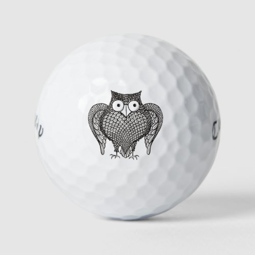 Owl Sketch Cartoon Golf Balls