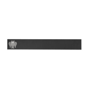 Owl Sketch Cartoon Wrap Around Address Label