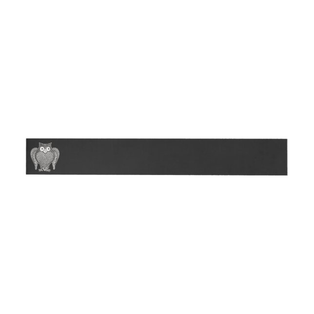 Owl Sketch Cartoon Wrap Around Address Label (Individual)