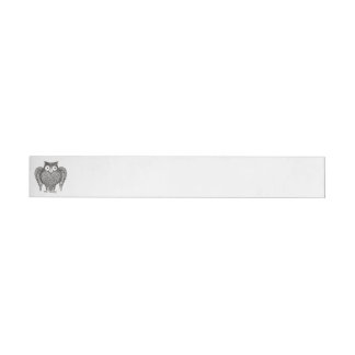 Owl Sketch Cartoon Wrap Around Address Label