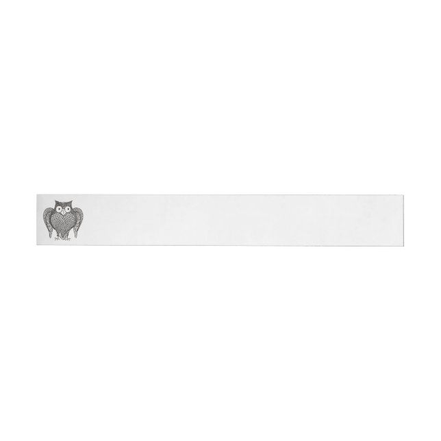 Owl Sketch Cartoon Wrap Around Address Label (Individual)