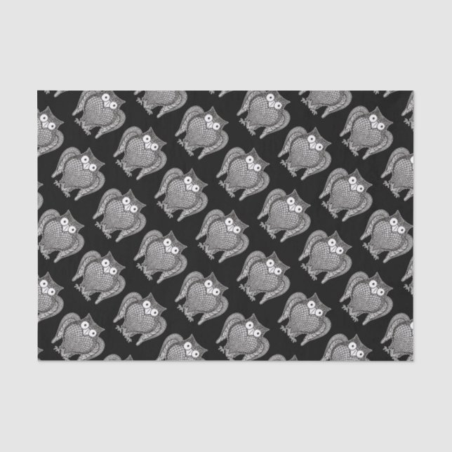 Owl Sketch Pattern Tissue Paper (Front)