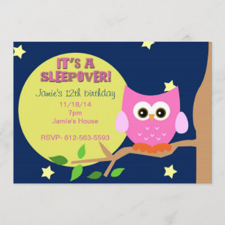 Owl Sleepover Invite