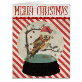 Owl Snowglobe  Christmas Card (Front)