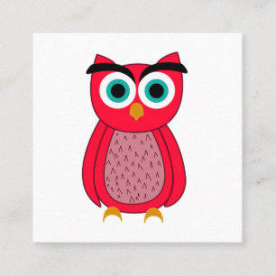 Owl square business card