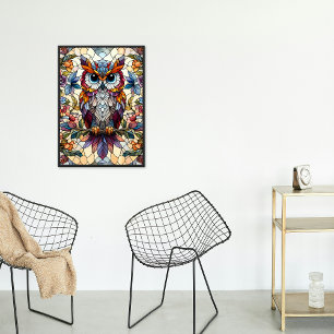 Owl Stained Glass Inspired Acrylic Print