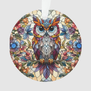 Owl Stained Glass Inspired Ornament