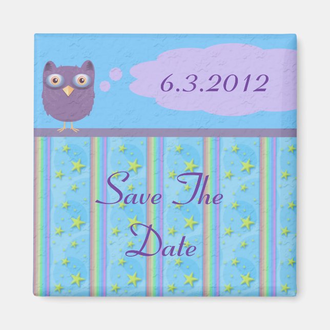Owl Star Birthday Celebration Magnet (Front)