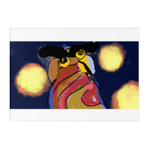 Owl star night acrylic print