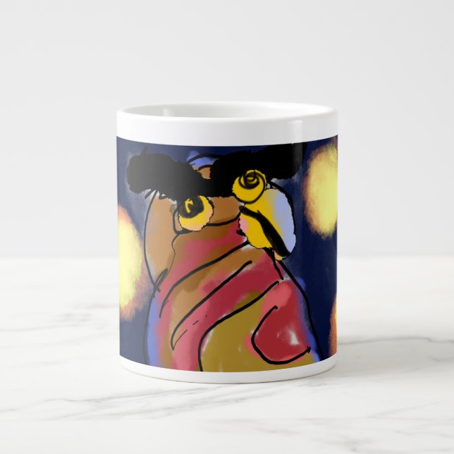 Owl star night giant coffee mug (Front)