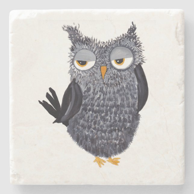 Owl Stone Coaster (Front)