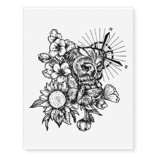 Owl Style Temporary Tattoos