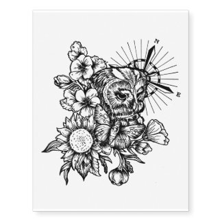 Owl Style Temporary Tattoos