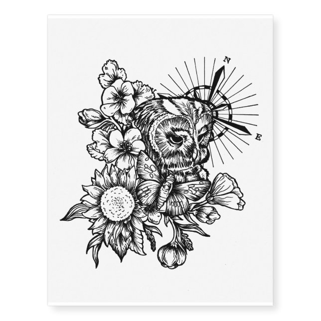 Owl Style Temporary Tattoos (Front)