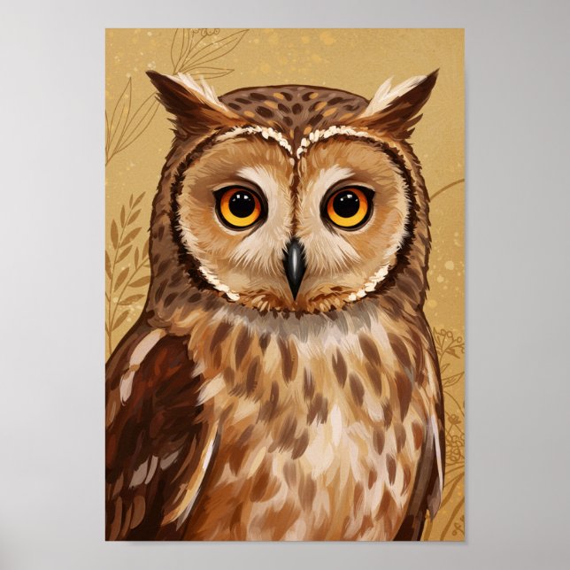 Owl Stylized Art Poster (Front)