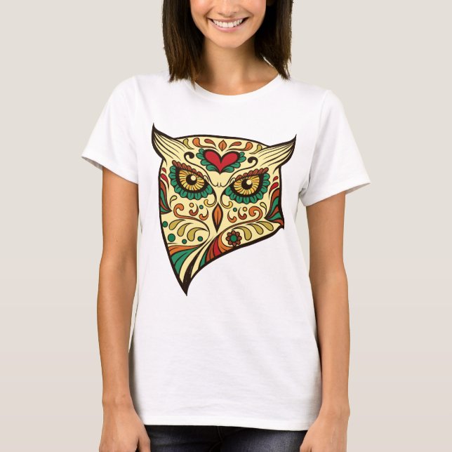Owl Sugar Skull T-Shirt (Front)