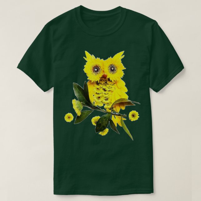 Owl Sunflower Cute Elephant Love Sunflower  T-Shirt (Design Front)
