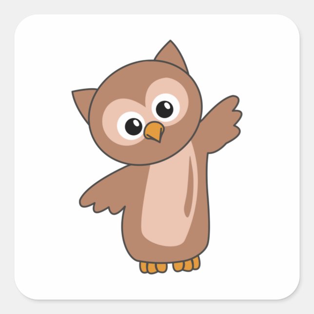 Owl Sweet Animals For Children Owls Bird Square Sticker (Front)