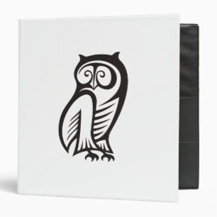Owl Symbol Black 3 Ring Binder