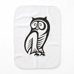 Owl Symbol Black Baby Burp Cloth