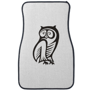 Owl Symbol Black Car Mat