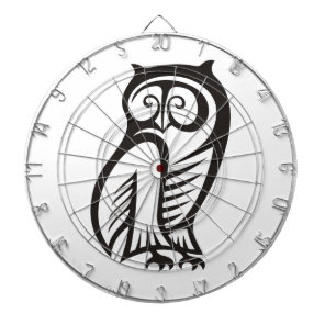 Owl Symbol Black Dartboard